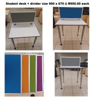 D14 - Student desk + divider size 900 x 670 @ R950.00